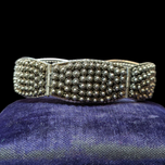 Beaded Sterling Silver Panel Bracelet Cylinder Slide Clasp