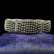 Beaded Sterling Silver Panel Bracelet Cylinder Slide Clasp