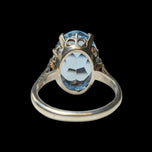 Shiptonia of England Silver & Blue Glass Statement Ring Size 5