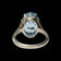 Shiptonia of England Silver & Blue Glass Statement Ring Size 5