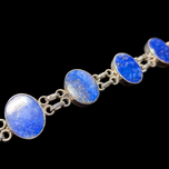 Lapis Lazuli Chain Bracelet set in Sterling Silver