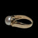 14K Yellow Gold Bezel Set Cultured Pearl & Diamond Ring Size 6