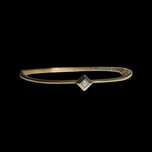 10K Yellow Gold Diamond Bangle Bracelet with White Gold Face