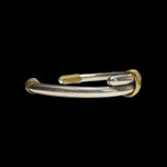 Mexico Sterling Silver Double Banded Cuff Bracelet with Brass Accents