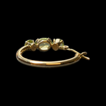 14K Yellow Gold Peridot Hoop Earrings