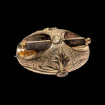 Antique Victorian / Biedermeier Era Rolled Gold Repoussé Brooch / Pendant