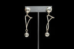 Sterling Silver Abstract / Modernist Sphere Stud Hoops