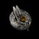 Sterling Silver Scottish Thistle & Feather Orange Glass Stone Brooch