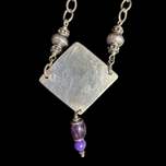 Sterling Silver & Purple Charoite Gemstone Necklace
