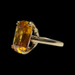 10K Yellow Gold & Synthetic Yellow Sapphire Cocktail Ring Size 5 1/4