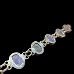 Lapis Lazuli Chain Bracelet set in Sterling Silver