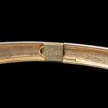 Brushed 10K Yellow Gold Diamond Cut / Satin Bangle Bracelet with Geometric Design 1/4"