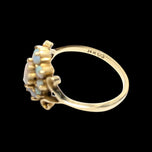 14K Yellow Gold Opal Flower Cluster Ring Size 7 1/4