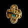 18K Yellow Gold Emerald & Diamond Stud Earrings
