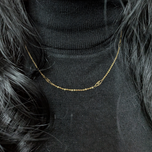 10K Yellow Gold Station Chain Necklace 18"