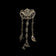 Early Designer Leo Glass Repousse Art Nouveau Chatelaine Brooch: Steel