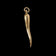 10K Yellow Gold Brushed / Etched Cornicello Pendant / Charm