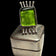 Modernist / Brutalist Sterling Silver Green Glass Abstract Statement Ring Size 7 Signed JJ