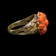 Vintage 14K Yellow Gold and Carved Coral Floral Ring Size 6.5