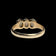 10K Yellow Gold Three Opal Row Ring Size 7