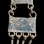 Sterling Silver Native American Turquoise Chandelier Stud Earrings Petit Point Signed