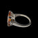 10K White Gold Rectangular Cut Synthetic Orange Sapphire & Topaz Ring Size 6