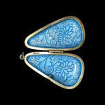 Vintage Gilt Silver Chinese Export Cloisonné Enamel Flower Pillbox Locket Pendant