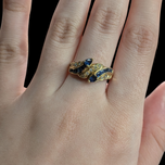 18K Sapphire and Diamond Snake Ring Size 6.5