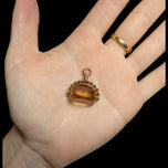 9K Yellow Gold & Citrine Spinner Watch Fob / Pendant