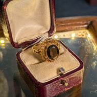 Vintage 14K Yellow Gold Smokey Quartz Ring Size 7