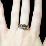 14K Yellow Gold Cushion Cut Smokey Quartz & Diamond Ring Size 8 3/4