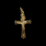 14K Yellow Gold UnoAerre Italian Jesus Cross / Crucifix Pendant