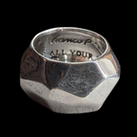 Sterling Silver Designer Pianegonda Love & Life Dome Ring Size 7