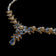 1950's Christian Dior by Mitchel Maer Demi-Parure Faux Sapphire / Pearl Necklace and Earrings Set