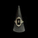 10K White Gold, Diamond & Onyx Art Deco Ring Size 6 3/4