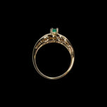 14K Yellow Gold Figure 8 / Infinity Band Emerald Ring Size 4 3/4