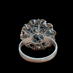 14K White Gold Sapphire Cluster & Cocktail Ring Size 8