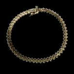 14K Yellow Gold & Diamond "S" Link Tennis Bracelet Safety Clasp