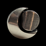Karl Laine Finnish Silver Modernist 1970s Scandinavian Sun & Moon Statement Adjustable Ring Size 10