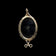 10K Yellow Gold Art Deco Onyx & Diamond Inlay Oval Pendant