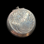 Vintage 800 Silver Floral Pill Box / Case / Trinket Art Nouveau