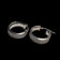 10K White Gold CZ Stardust/ Glitter Finish Hoop Earrings Made in Italy by Bella