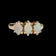 10K Yellow Gold Three Opal Row Ring Size 7