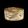 14K Yellow Gold Etched Floral Wide Band Size 7