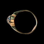 10K Yellow Gold & Marquise Cut Hematite / Black Alaskan Diamond Ring Size 4 1/2