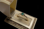 14K Yellow Gold Diamond & Emerald Ring Size 5 3/4