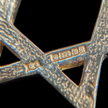 9K Yellow Gold Etched Star of David Pendant / Charm