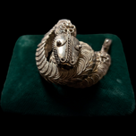 Vintage 800 Silver Filigree Snake Coil Bracelet