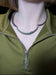 Arched Panel Link Sterling Silver Collar Necklace with Natural Aquamarine