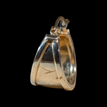 10K Yellow Gold Chunky Stepped Edge Hoop Earrings